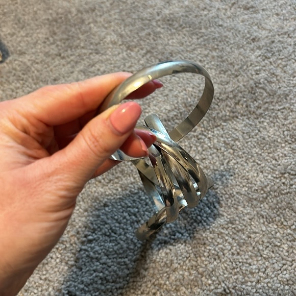 Set of Interlocking Silver Bracelets - Picture 2 of 2